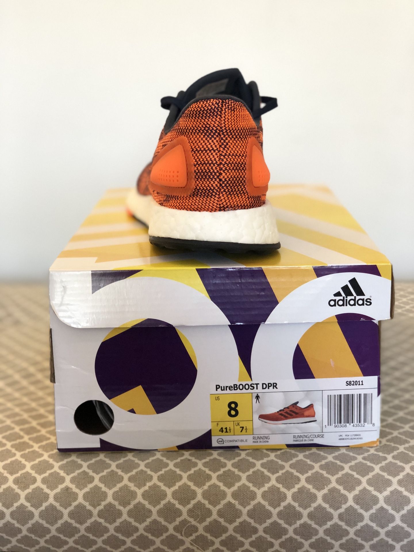 Adidas Men Pureboost DPR Collegiate Navy/Night Navy Solar Orange Size 8  Shoes