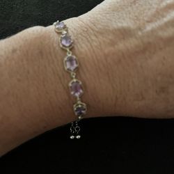 Amethyst Bolo Bracelet 