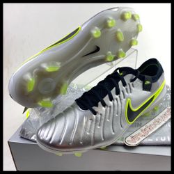 Nike Tiempo Legend 10 Elite FG Men’s 9 Mad Voltage Silver Black Volt DV4328-001