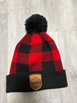 Buffalo Plaid Winter Hat w/ Pom-Pom Monarch Colorado Locale Outdoor