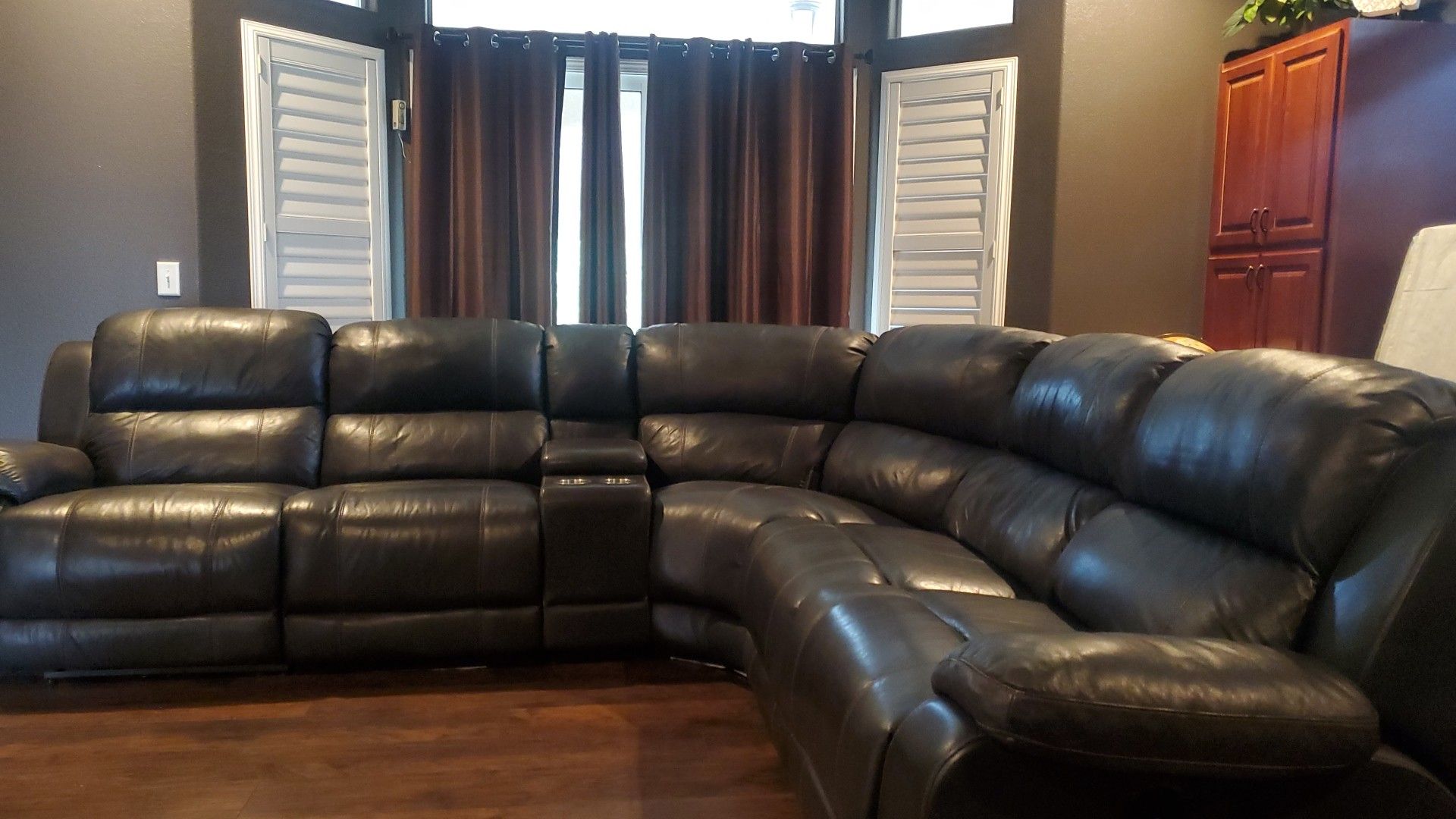 Leather Recliner Couch Set