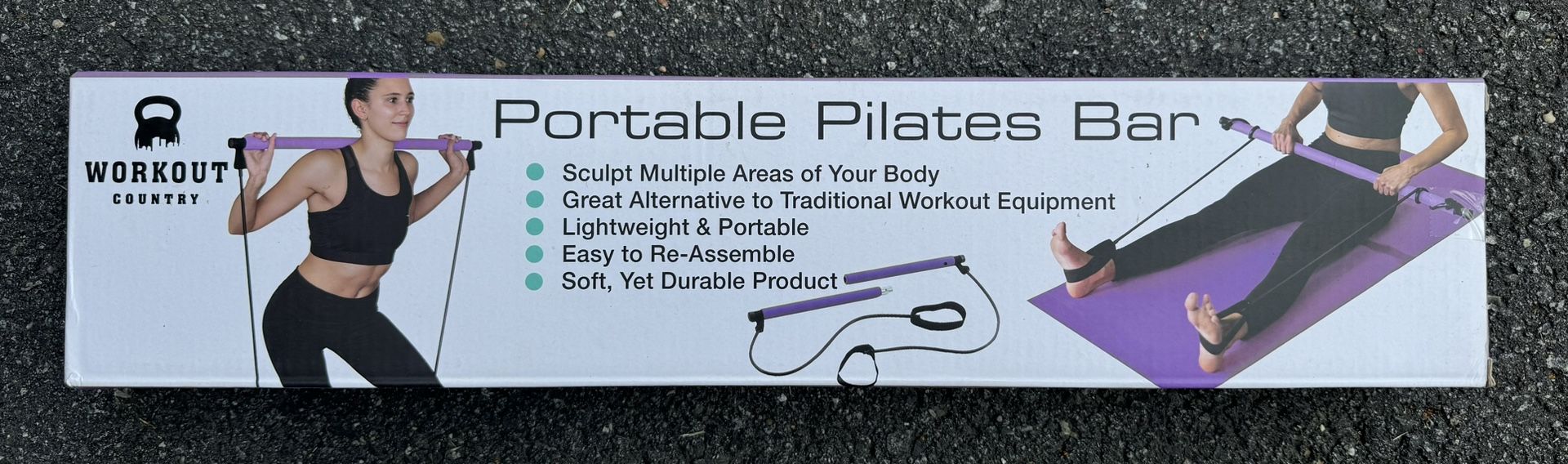 NEW - Workout Country Portable Pilates Bar With Resistance Bands