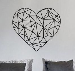 PRE MADE Wall Decal Home Decor Geometric Heart