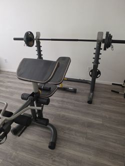 Gold's Gym Olympic Weight Bench Set – Includes Olympic Bar & 90 lbs of Weights!