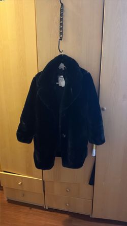 Black Faux Fur Coat with Tags