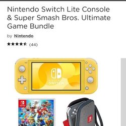 Nintendo Switch Lite Ultimate Smash Bros Game Bundle