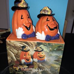 Fitz  and Floyd Pumpkin S And P Shakers
