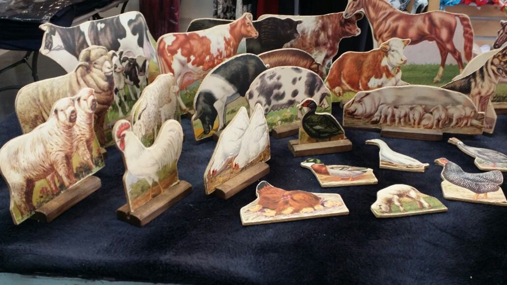 Vintage card board Farm Animals