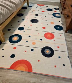Modern Geometric Circle Pattern Area Rug