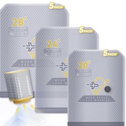 Rechargeable 15-Pack Travel Storage Bags Set with Wireless Pump - Portable Space Saver Bags, Fast 3-Second Vacuum, Type-C Charging, 3 Sizes (15-Pack) 