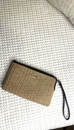 Coach straw wristlet