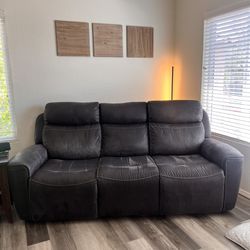 Suede Single Recline Sofa Couch 