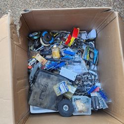 *** BOX FULL OF TOOLS & HARDWARE ***