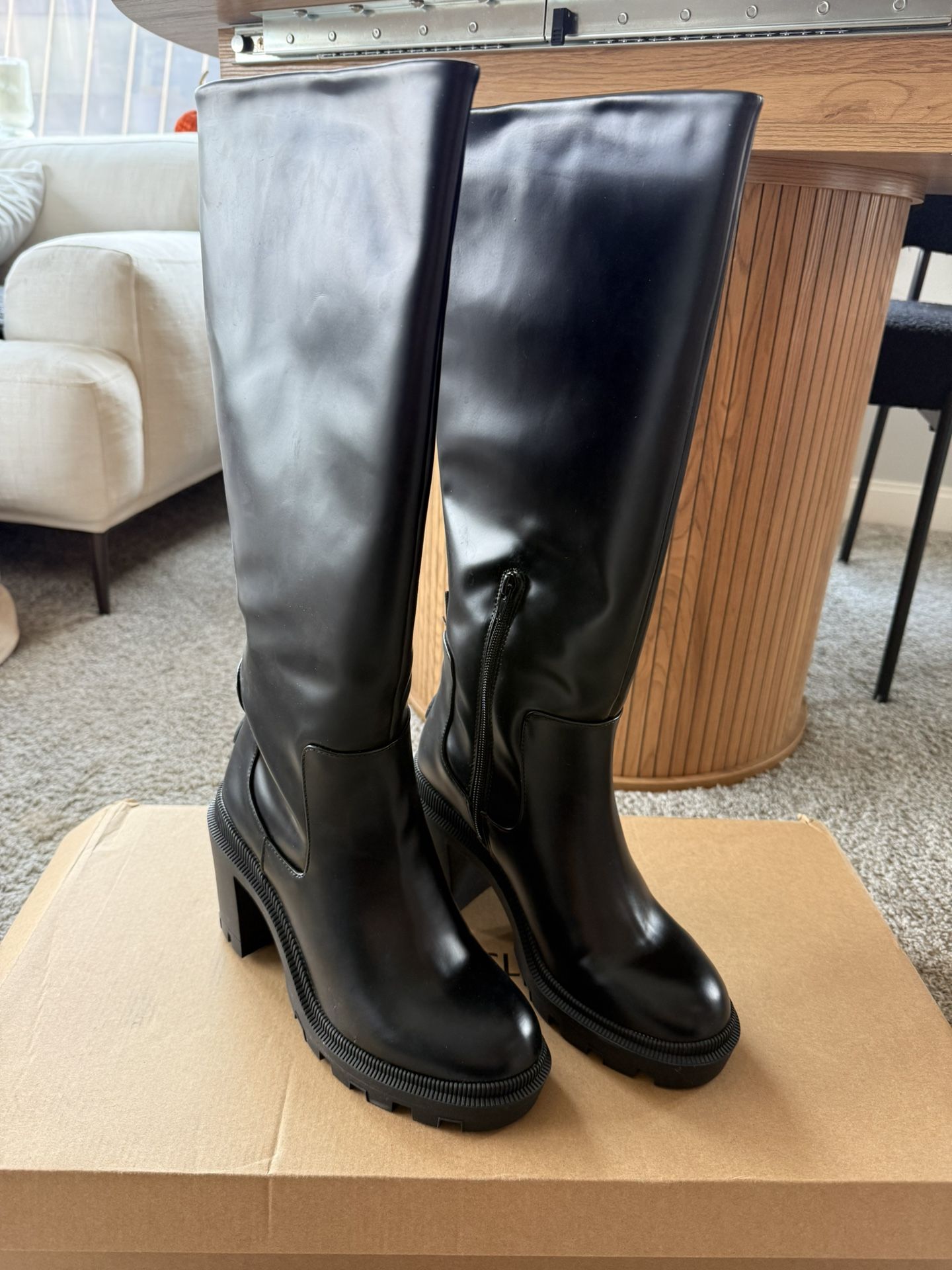 Faux Leather Boots (size 9)