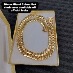 14K gold plated Miami Cuban Link 10mm chain