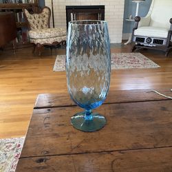 MCM Vintage Empoli Style Hand Blown Footed Vase 15” tall