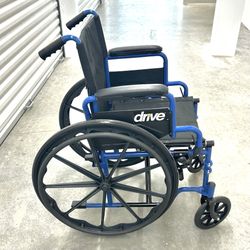 Drive Medical Blue Streak Wheelchair with Flip Back Desk Arms, 16" Seat