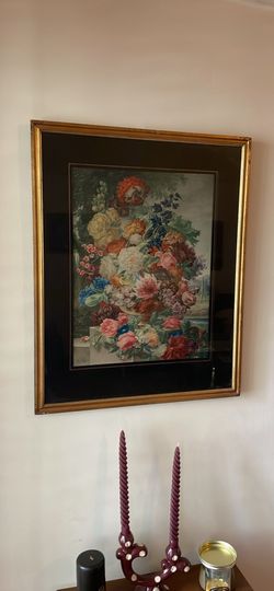 GORGEOUS LARGE JOSEPH NIGG VINTAGE FRAMED FLORAL ART! $500 OBO