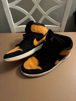 Air Jordan 1 Mid Black Orange Sneakers