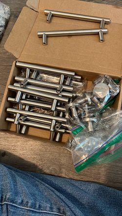 Brushed Nickel Cabinet Pulls and Knobs Set
