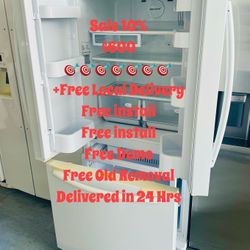 Refrigerator Samsung 17.8 ft.³ Counter Depth French Door White Like New Free 🚚