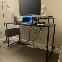 Computer Desk with attachment side  pocket , and one monitor riser.