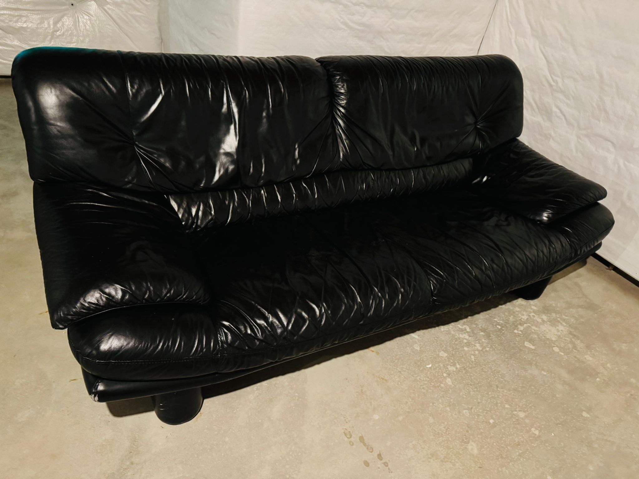 Comfy Black Leather Sofa – Great Condition – $200!