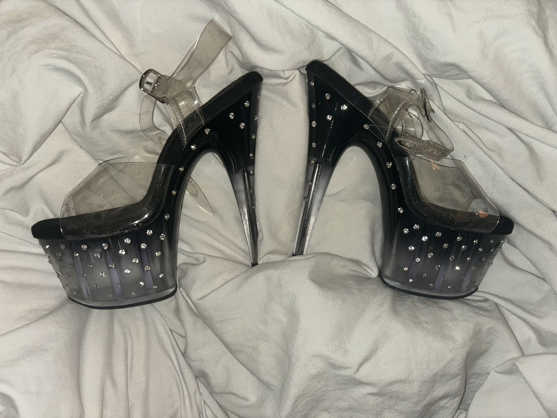 Pleaser Stripper Dancer Heels Inch Stilettos Black Size