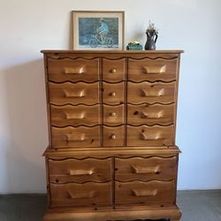 Vintage Mid Century Pine Dresser By Franklin Shockey