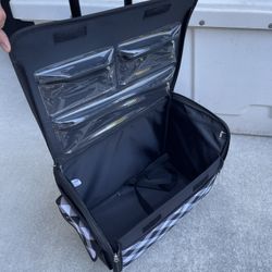 Everything Mary Buffalo Check Rolling Sewing Machine Tote with Wheels