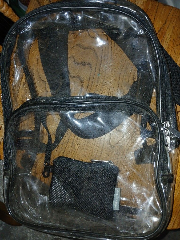 Clear Backpask With Wallet