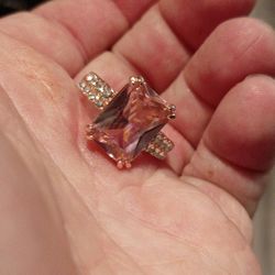 5 Carat Pink Mossinate Ring. 