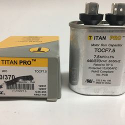 7.5 MFD uF Run Capacitor 370/440 VAC HVAC FAN