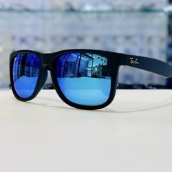 Unisex Sunglasses RB4165 Ray-Ban Justin Black Frame Blue Polarized 54mm Lenses