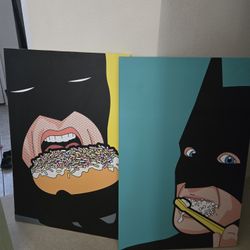 Batman Canvas Print + West Elm Coral Decor