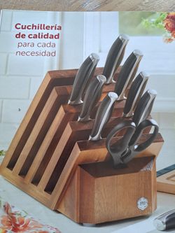 JUEGO DE CUCHILLOS DE 9 PIEZAS PRINCESS HOUSE INCLUYE EL CUCHILLO DE 7.5 " 8" 5 SANTOKU Y 4.5 " 5 MULTIUSOS Y 3.5 " TIJERAS ✂️  ORGANIZADOR Y  ACHA DE