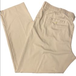PGA TOUR Men's Khaki Performance Pants 42X32 Golf Active Waistband Lightweight