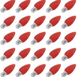 Durable Set of 25 Outdoor Red Lightbulbs 