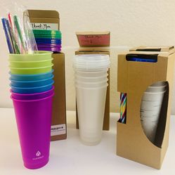 FunCentric Confetti Reusable Cups – 24oz Set