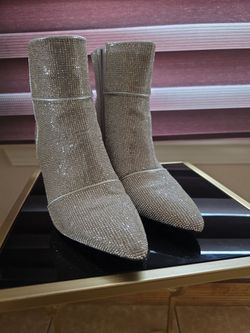 A New Day Silver Rhinestone Ankle Boots