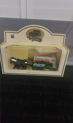 VTG Polarine Motor Cars Horse Drawn Wagon Standard Oil Advertise Lledo Toy UK