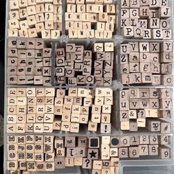 274 Piece Wood Rubber Stamp Letters 
