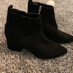 Black Faux Suede Booties 