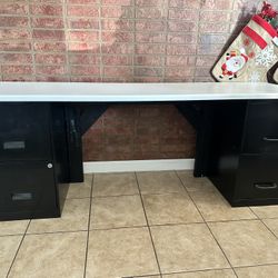Custom Homemade Desk with Storage