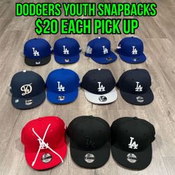 MLB New Era Los Angeles Dodgers Black And Blue YOUTH 9fifty SnapBack Hats