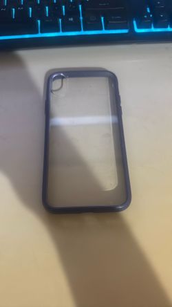 heyday iPhone X XS Case Clear Transparent w Dark Blue Border