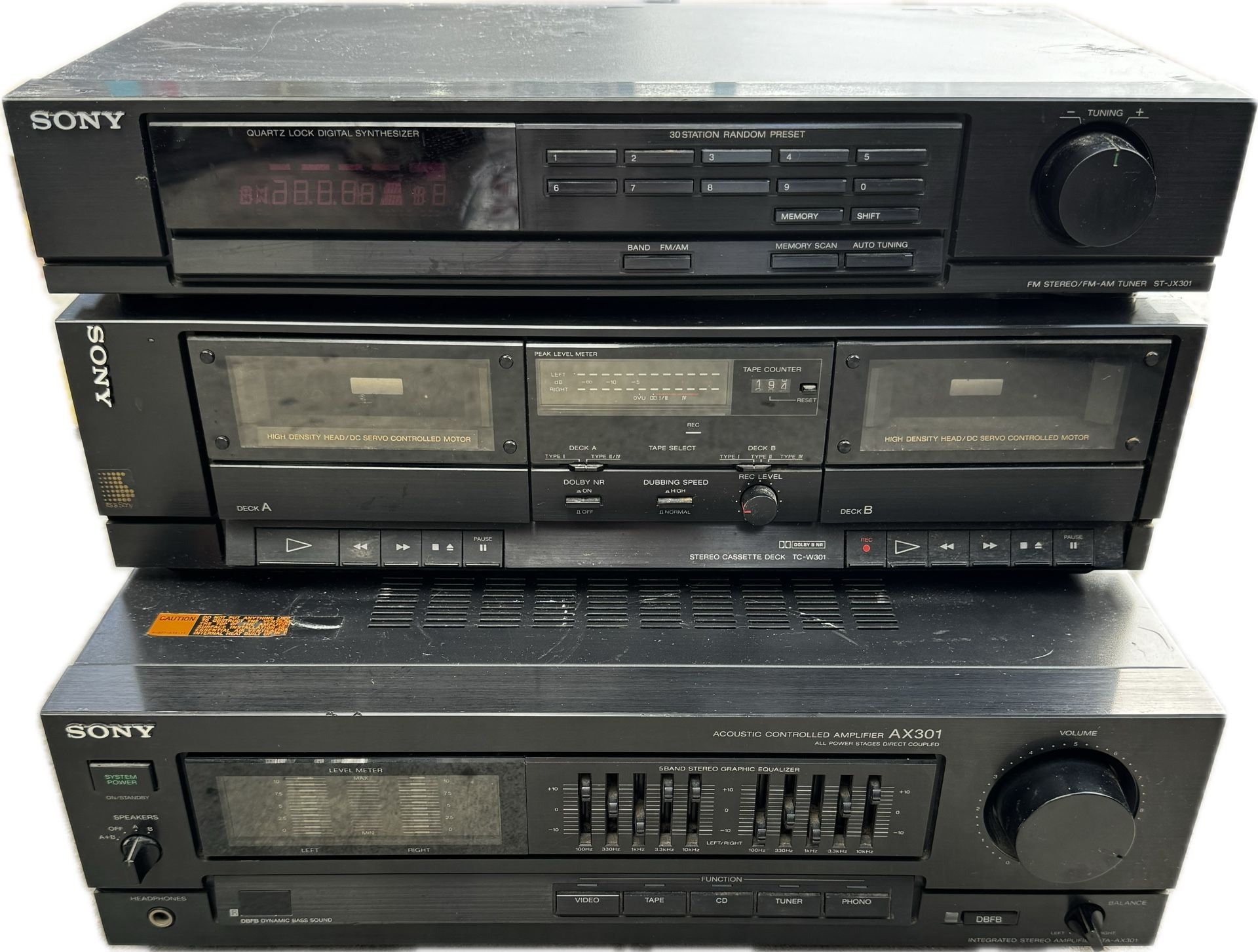 Stereo system Sony FM Stereo/FM-AM Tuner ST-JX301, TC-W301, AX301