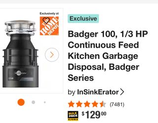 Badger 100 Garbage Disposal