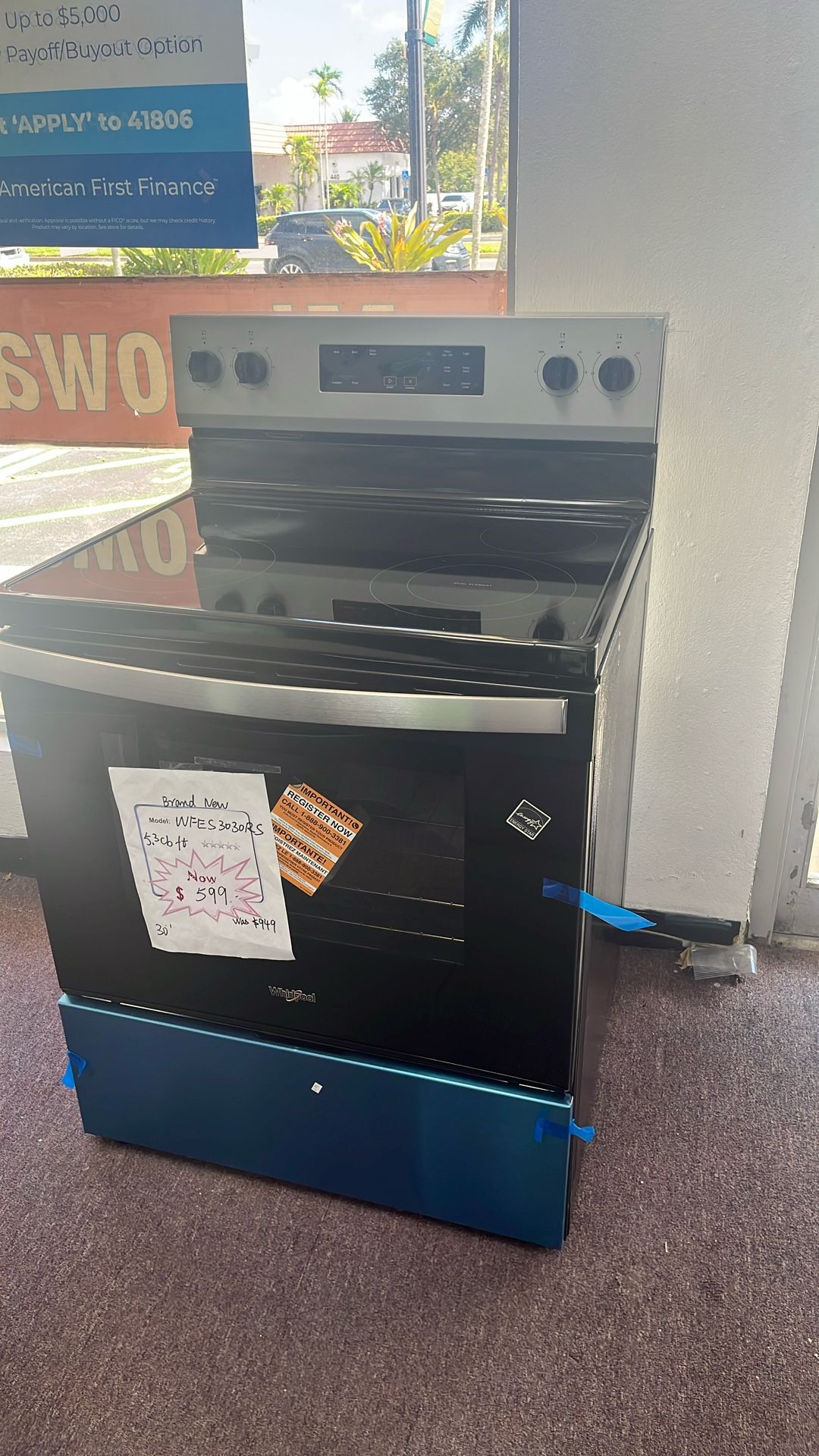 Stove Stainless Steel New Open Box