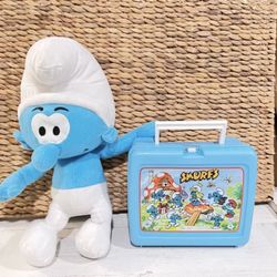 Vintage Smurfs lunchbox 2 pieces